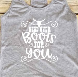 Head Over Boots for you - grey ladies tank top